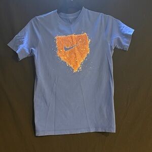 Nike Kids Royal Blue Tee with Orange Graphic Swoosh